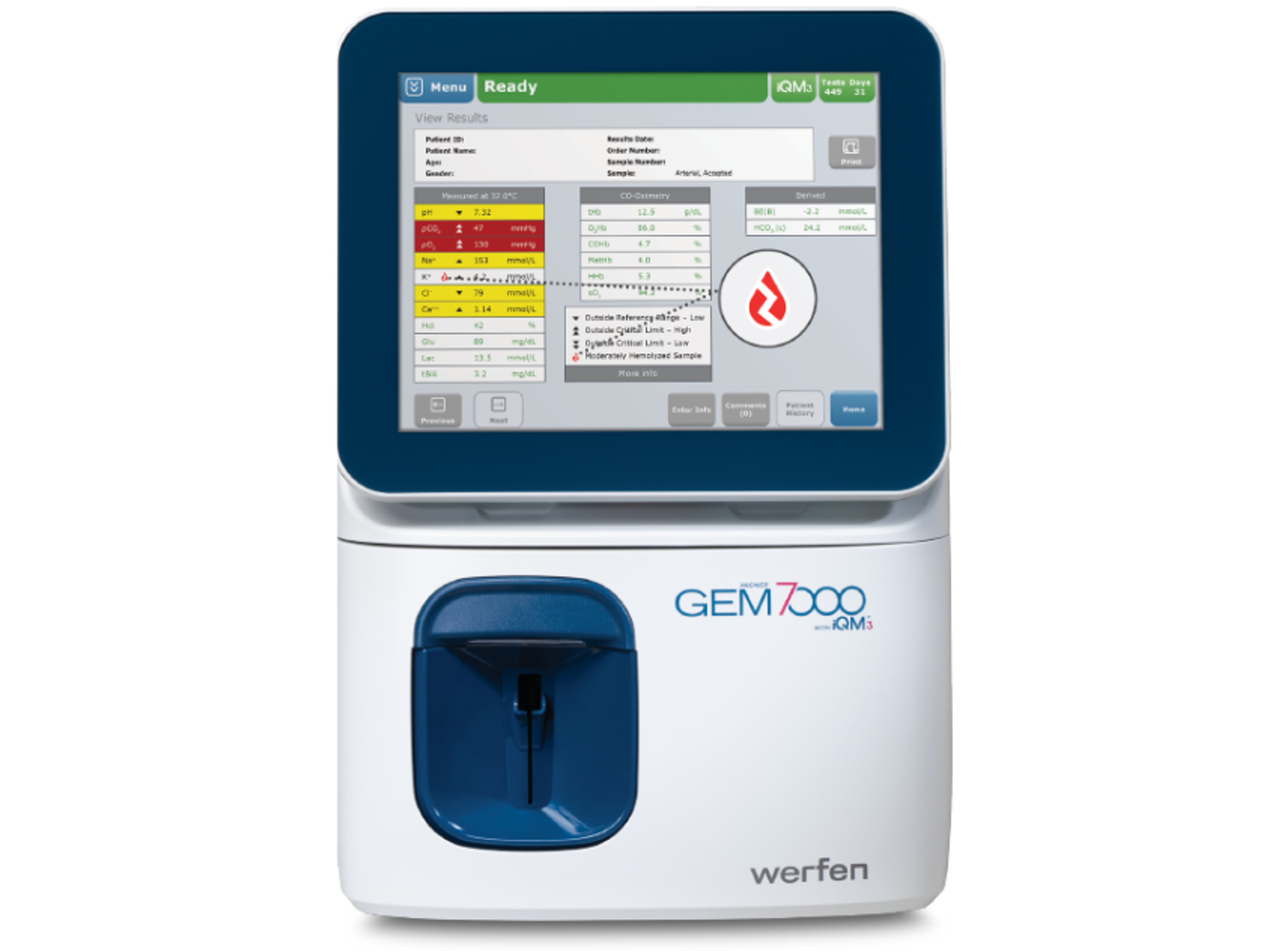 GEM Premier 7000 with iQM3 blood gas testing system