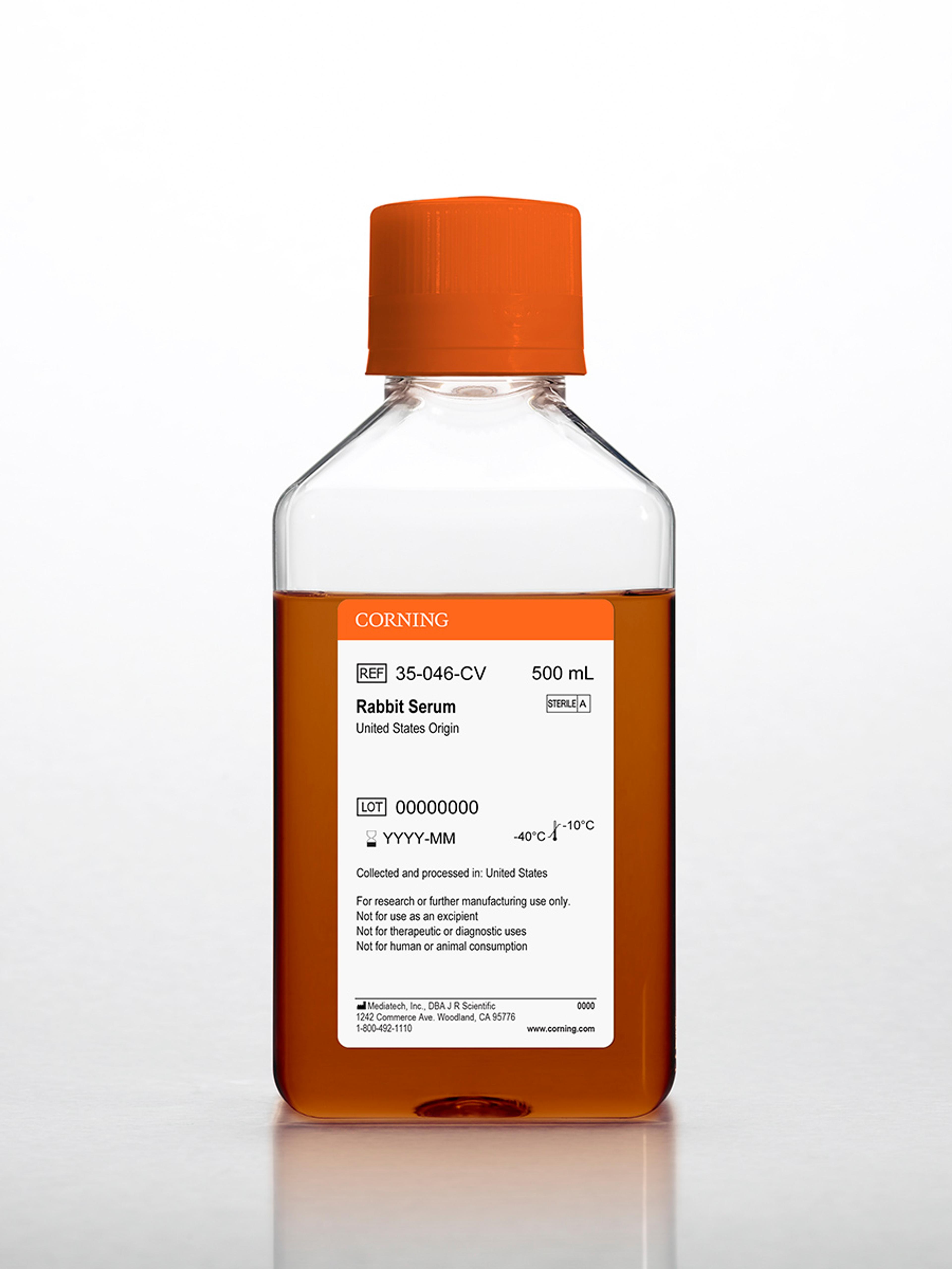 Corning® Rabbit Serum, 500 mL, United States Origin - Corning Life Sciences