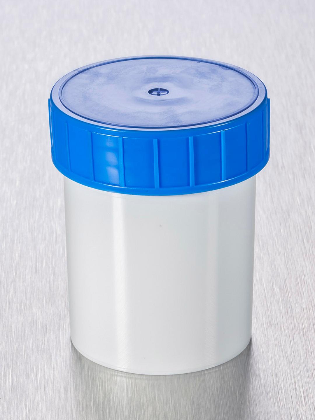 Corning® Gosselin™ Straight Container, 125 mL, White PP, Blue Screw Cap, Assembled, 380/Case - Corning Life Sciences