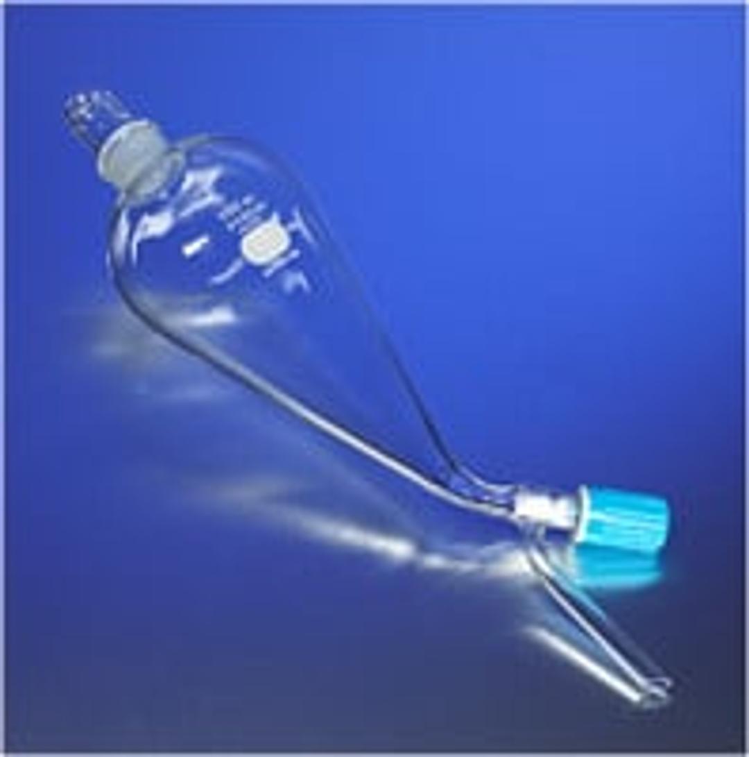 PYREX® 250 mL Squibb Glass Separatory Funnel, Glass Standard Taper Stopper, Rotaflo® Stopcock - Corning Life Sciences - General Lab