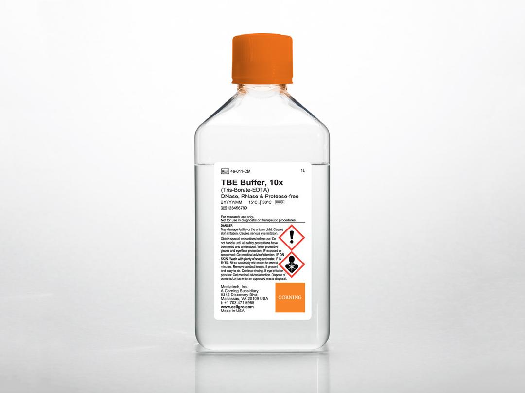 Corning® 1L 10x TBE Buffer, Liquid, pH 8.4 ± 0.1 RNase-/DNase- and protease-free - Corning Life Sciences