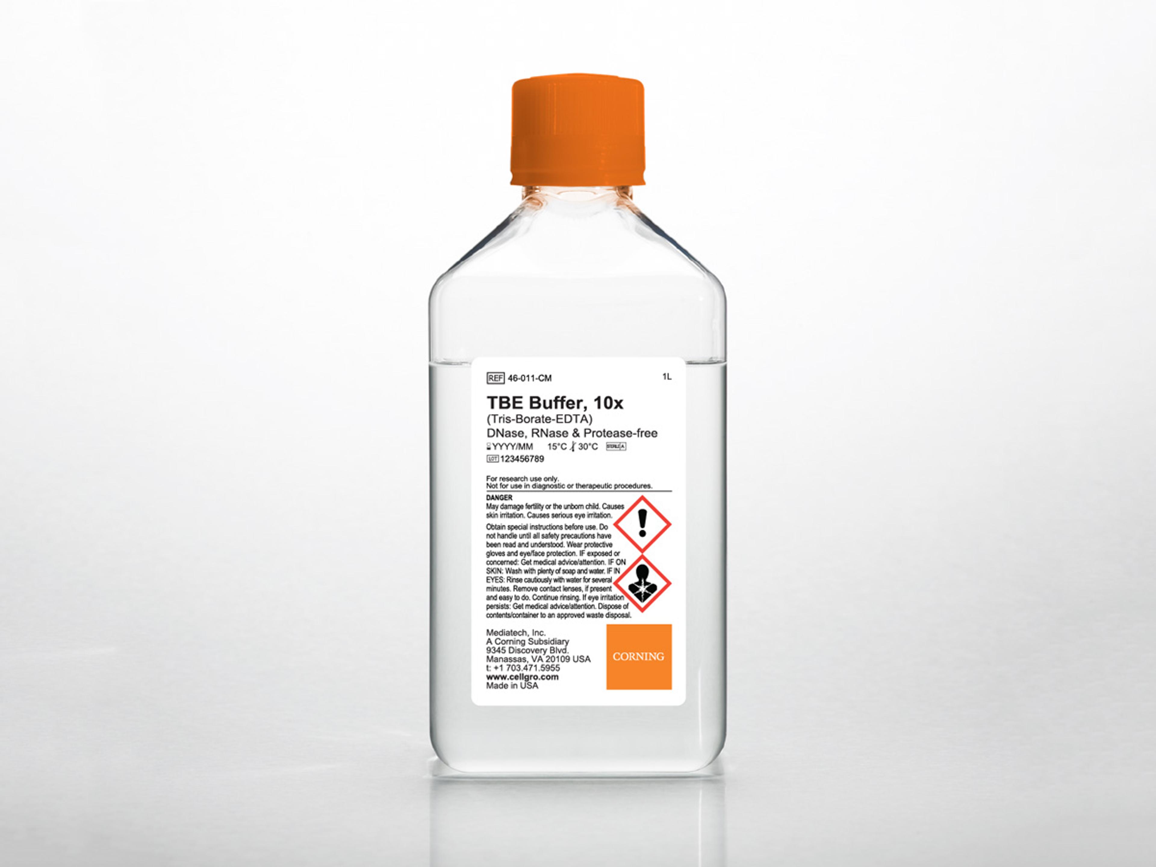 Corning® 1L 10x TBE Buffer, Liquid, pH 8.4 ± 0.1 RNase-/DNase- and protease-free - Corning Life Sciences