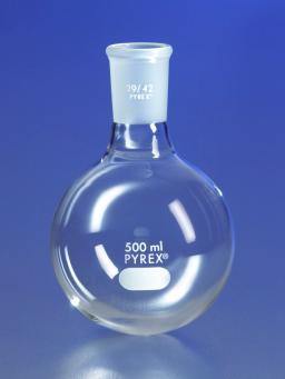 PYREX® 100 mL Short Neck Boiling Flask, Round Bottom, 29/42 Standard Taper Joint - Corning Life Sciences - General Lab