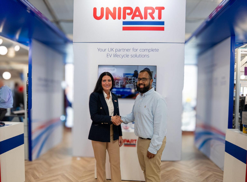 Unipart Head of Automotive Lucie Dobeer and Volklec Chief Operating Officer Junaid Mujaver