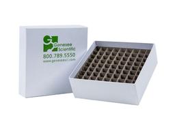 2-inch Cardboard Box with Lid, White with Logo - Genesee Scientific - Lab Automation