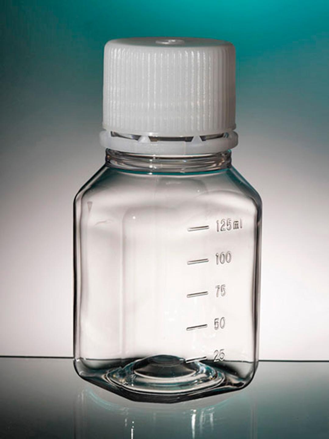 Corning® Gosselin™ Octagonal PET Bottle, 125 mL, Graduated, 31 mm Tamper-evident Cap, Non-assembled, 24/Pack, 288/Case - Corning Life Sciences - General Lab