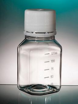 Corning® Gosselin™ Octagonal PET Bottle, 125 mL, Graduated, 31 mm Tamper-evident Cap, Non-assembled, 24/Pack, 288/Case - Corning Life Sciences - General Lab