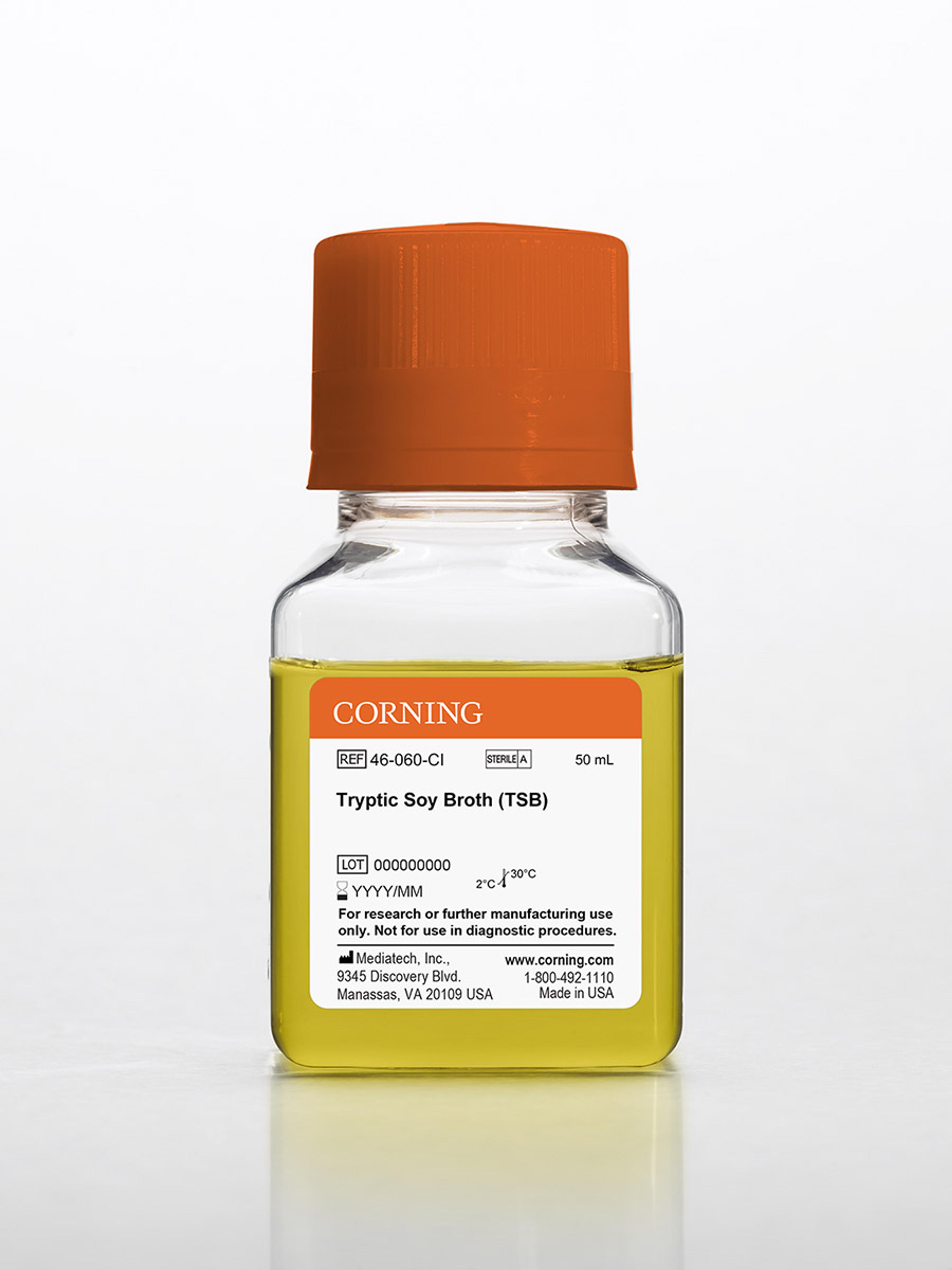 Corning® 100 mL TSB (Tryptic Soy Broth), animal free, Liquid - Corning Life Sciences