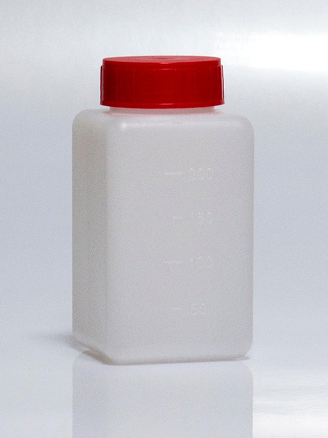 Corning® Gosselin™ Square HDPE Bottle, 250 mL, Graduated, 37 mm Red Cap, Assembled, Sterile, 210/Case - Corning Life Sciences