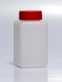 Corning® Gosselin™ Square HDPE Bottle, 250 mL, Graduated, 37 mm Red Cap, Assembled, Sterile, 210/Case - Corning Life Sciences