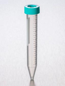 Corning® Gosselin™ Conical Base Tube, 15 mL, PP, with Printed Graduation, Green Cap, 25/Bag, 500/Case - Corning Life Sciences