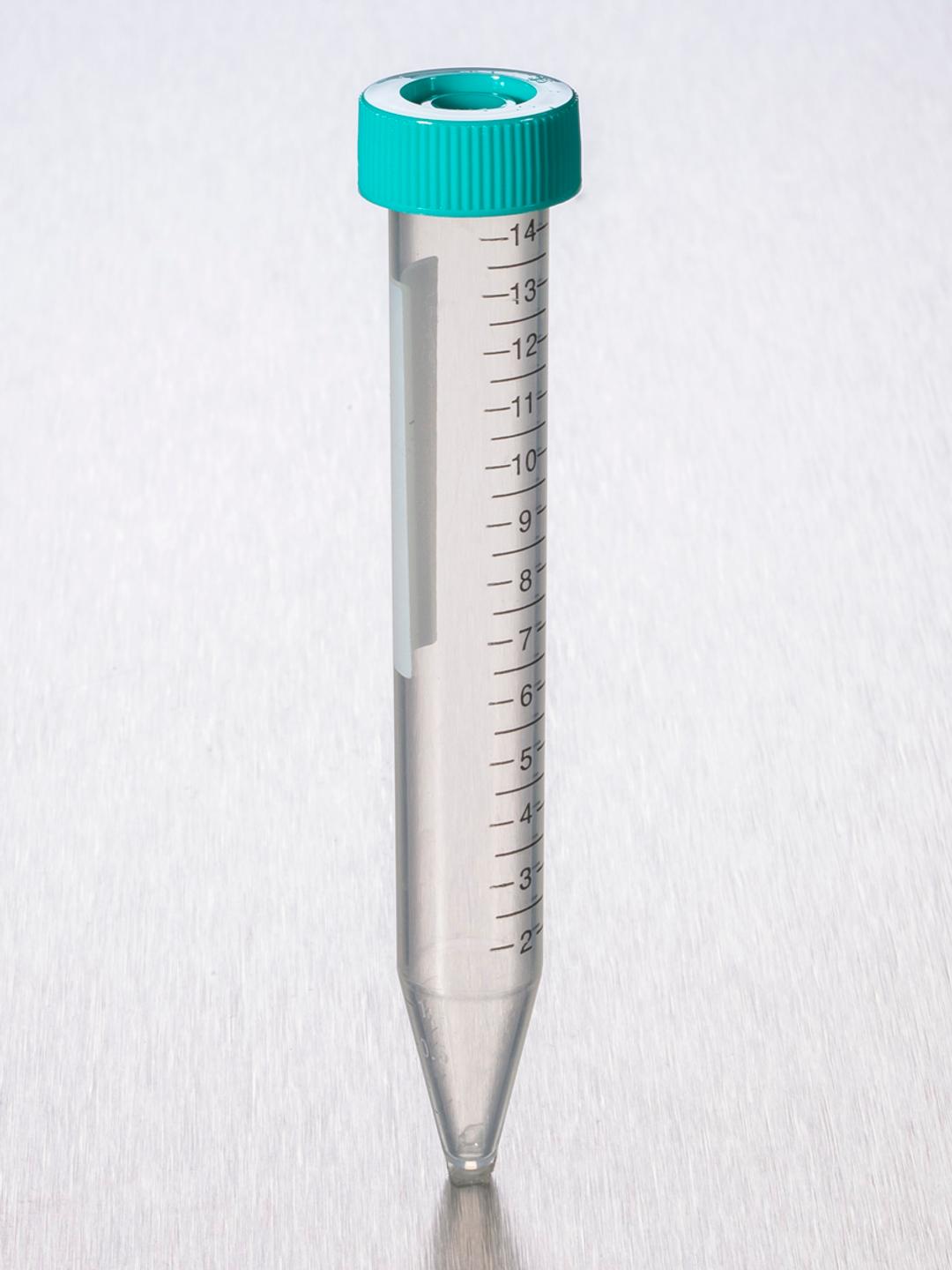 Corning® Gosselin™ Conical Base Tube, 15 mL, PP, with Printed Graduation, Green Cap, 25/Bag, 500/Case - Corning Life Sciences
