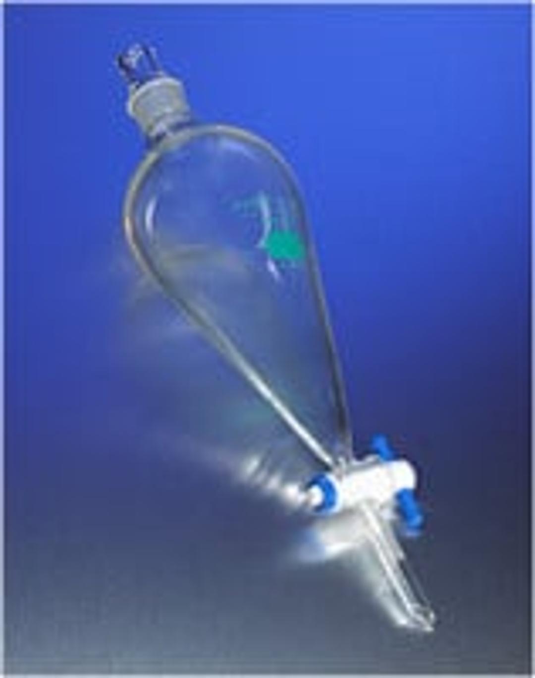 PYREXPLUS® Coated 2L Squibb Separatory Funnel, PTFE Product Standard Stopcock, Glass Standard Taper Stopper - Corning Life Sciences - General Lab