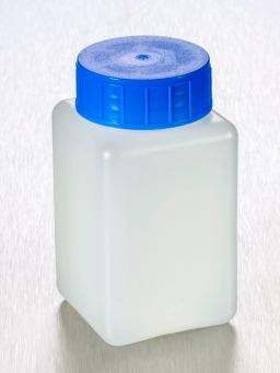 Corning® Gosselin™ Square HDPE Bottle, 150 mL, 37 mm Blue Cap with Seal, Assembled, 300/Case - Corning Life Sciences