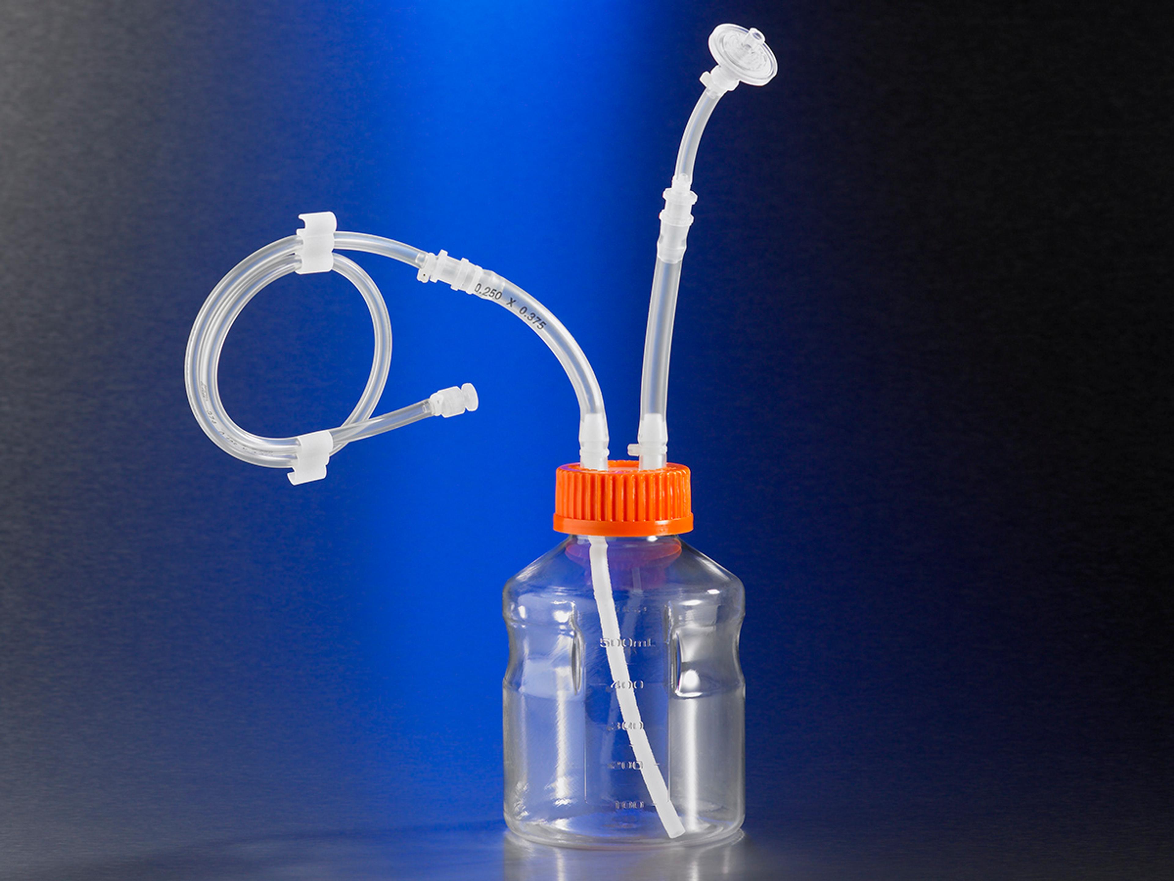 Corning® 500 mL Easy Grip Polystyrene Storage Bottles with Dip Tube, with 0.2 µm MLL/FLL Filter, MLL - Corning Life Sciences - General Lab