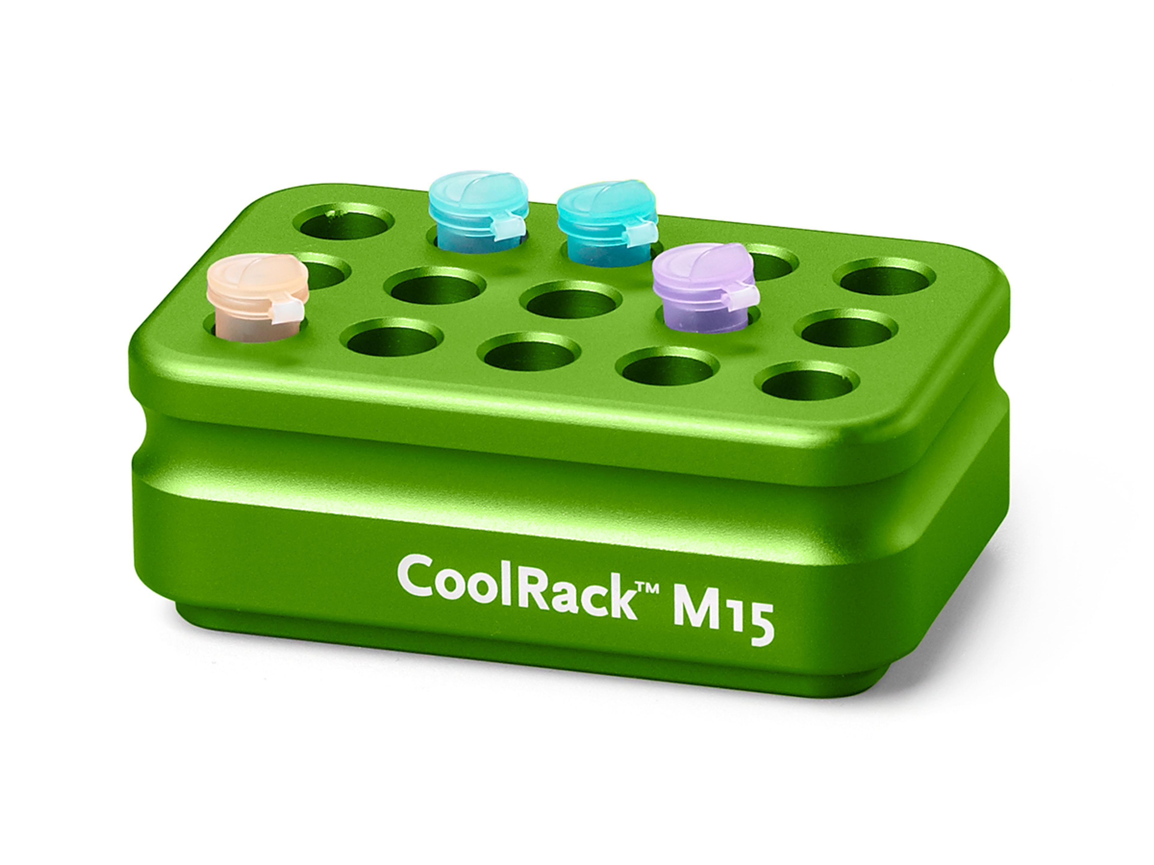 Corning® CoolRack M15, Holds 15 x 1.5 or 2 mL Microcentrifuge Tubes, Green - Corning Life Sciences - General Lab