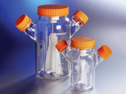 125 mL Corning® Reusable Glass Spinner Flask with 70 mm Flat Center Cap and 2 Angled Sidearms - Corning Life Sciences - General Lab