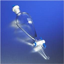 PYREX® 250 mL Pear-Shaped Squibb Separatory Funnel, PTFE Product Standard Stopcock, Polyethylene Standard Taper Stopper - Corning Life Sciences