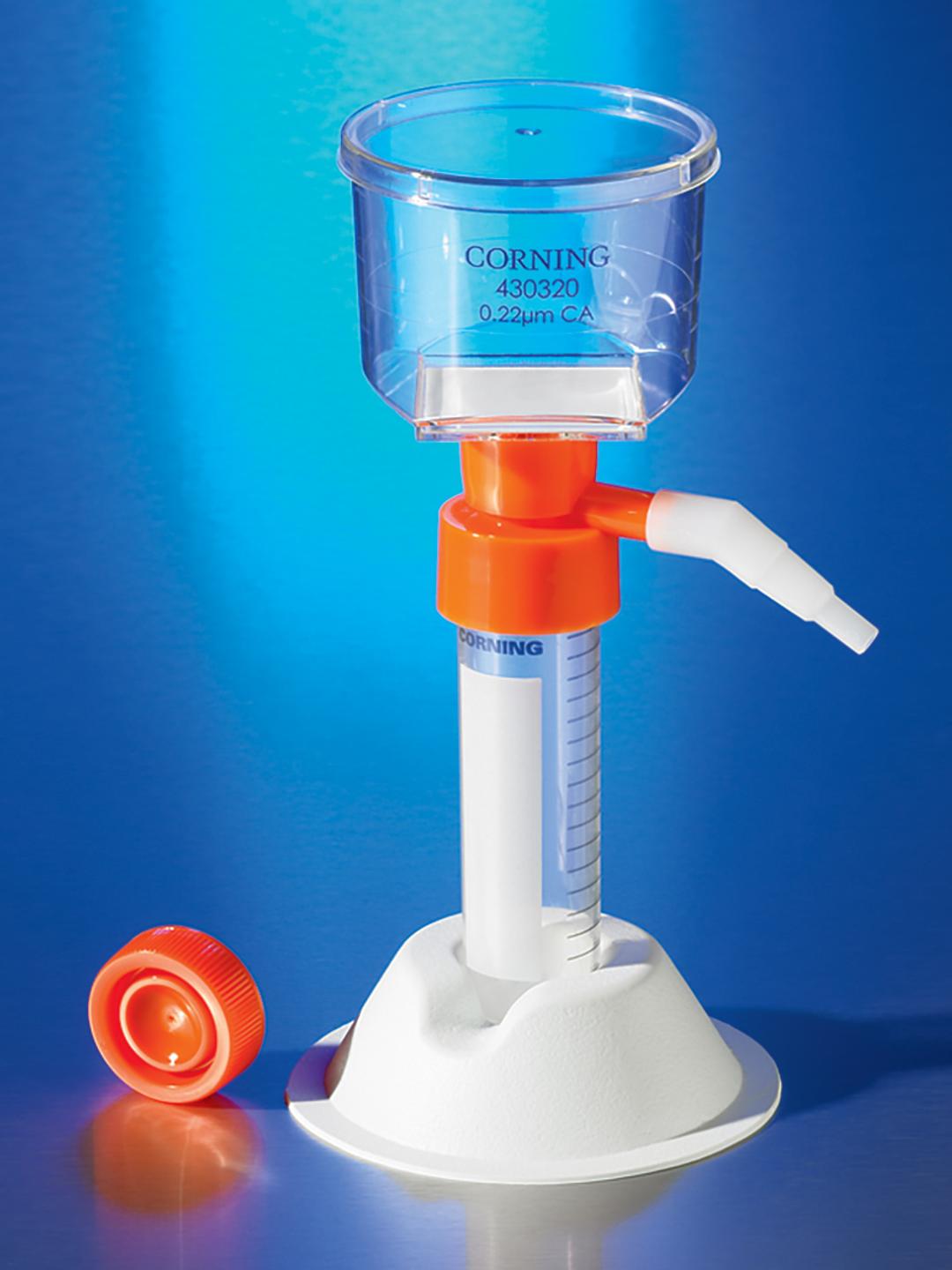 Corning® 50 mL Tube Top Vacuum Filter System, 0.45 µm Pore 13.6cm² CA Membrane, Sterile, 12/Case - Corning Life Sciences - Separations