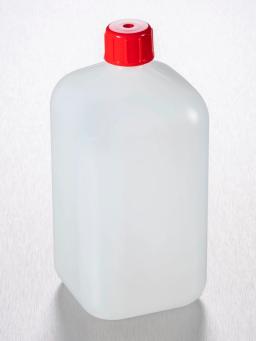 Corning® Gosselin™ Square HDPE Bottle, 1 L, 20 mm Red Cap, Non-assembled, 60/Case - Corning Life Sciences