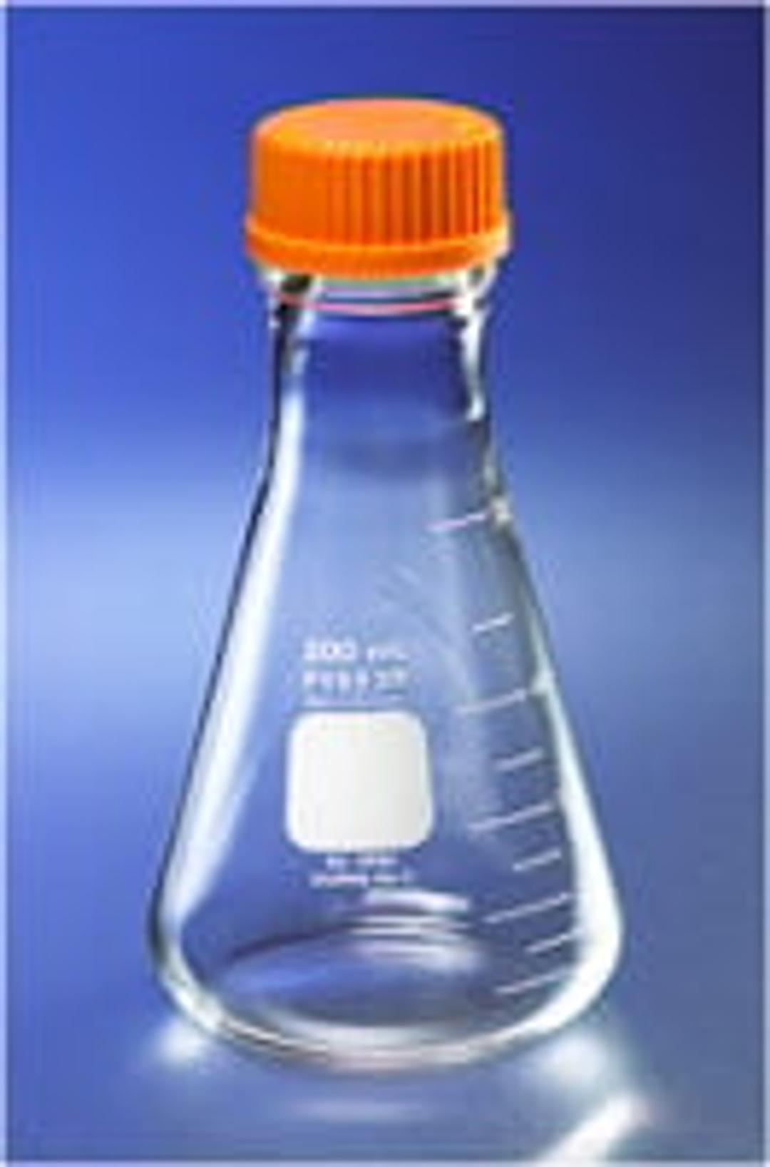 PYREX® 1L Wide Mouth Erlenmeyer Flasks, with GL45 Screw Cap - Corning Life Sciences - General Lab