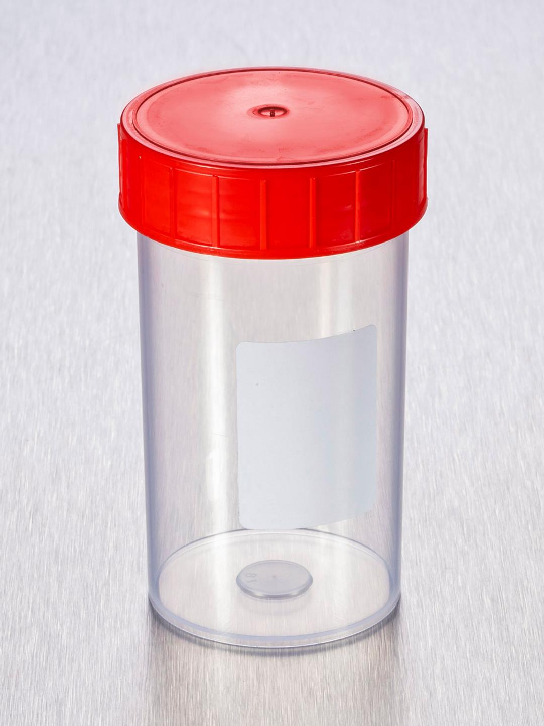 Corning® Gosselin™ Straight Container, 180 mL, PP with White Label, Red Screw Cap, Assembled, Sterile, 264/Case - Corning Life Sciences