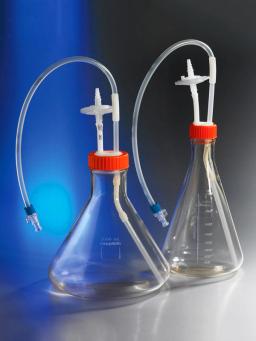 Corning® 2L Polycarbonate Erlenmeyer Flask with 1/4 Dip Tube, 0.2 µm Vent, MPC Male Disconnect, Sterile - Corning Life Sciences - Life Sciences