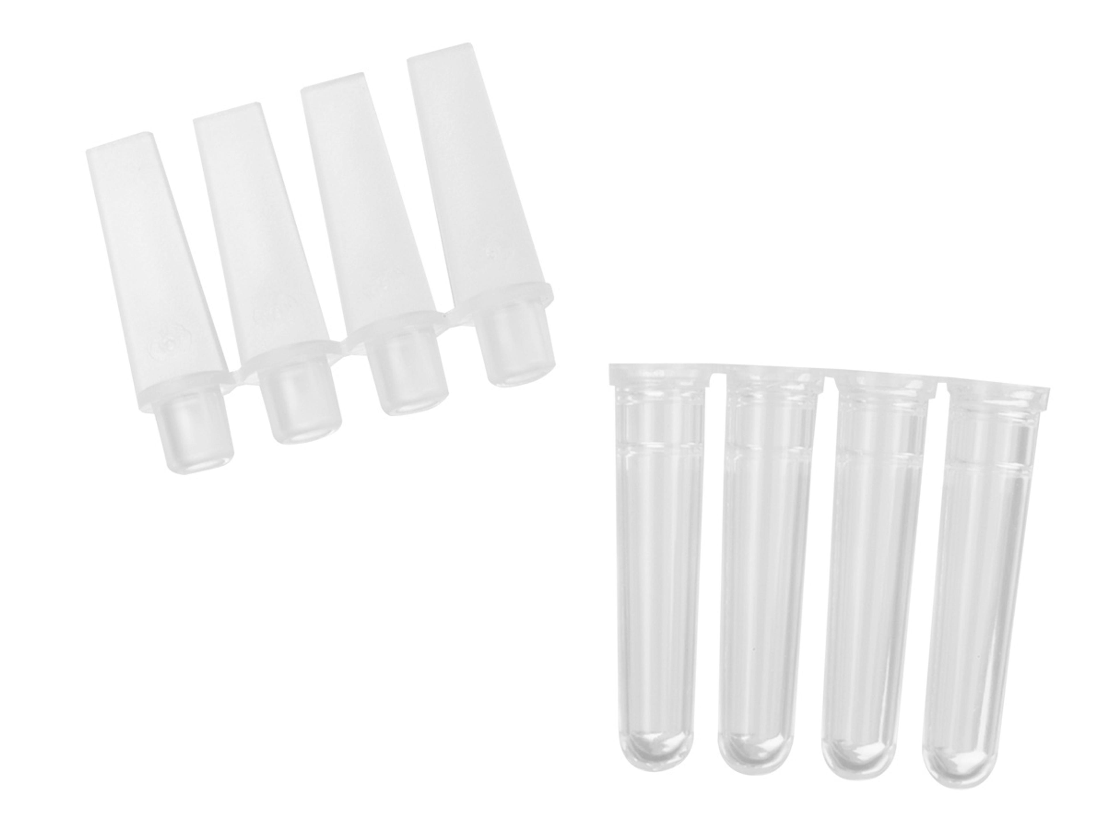 Axygen® 0.1 mL Polypropylene PCR Tube Strips and Caps, 4 Tubes/Strip, 4 Caps/Strip, Clear, Nonsterile - Corning Life Sciences - Life Sciences