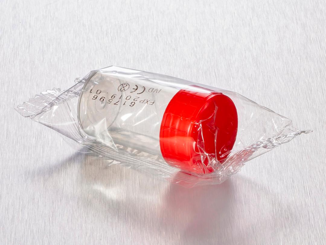 Corning® Gosselin™ Straight Container, 60 mL, PP, Red Screw Cap, Assembled, Sterile, 1/Bag, 500/Case - Corning Life Sciences