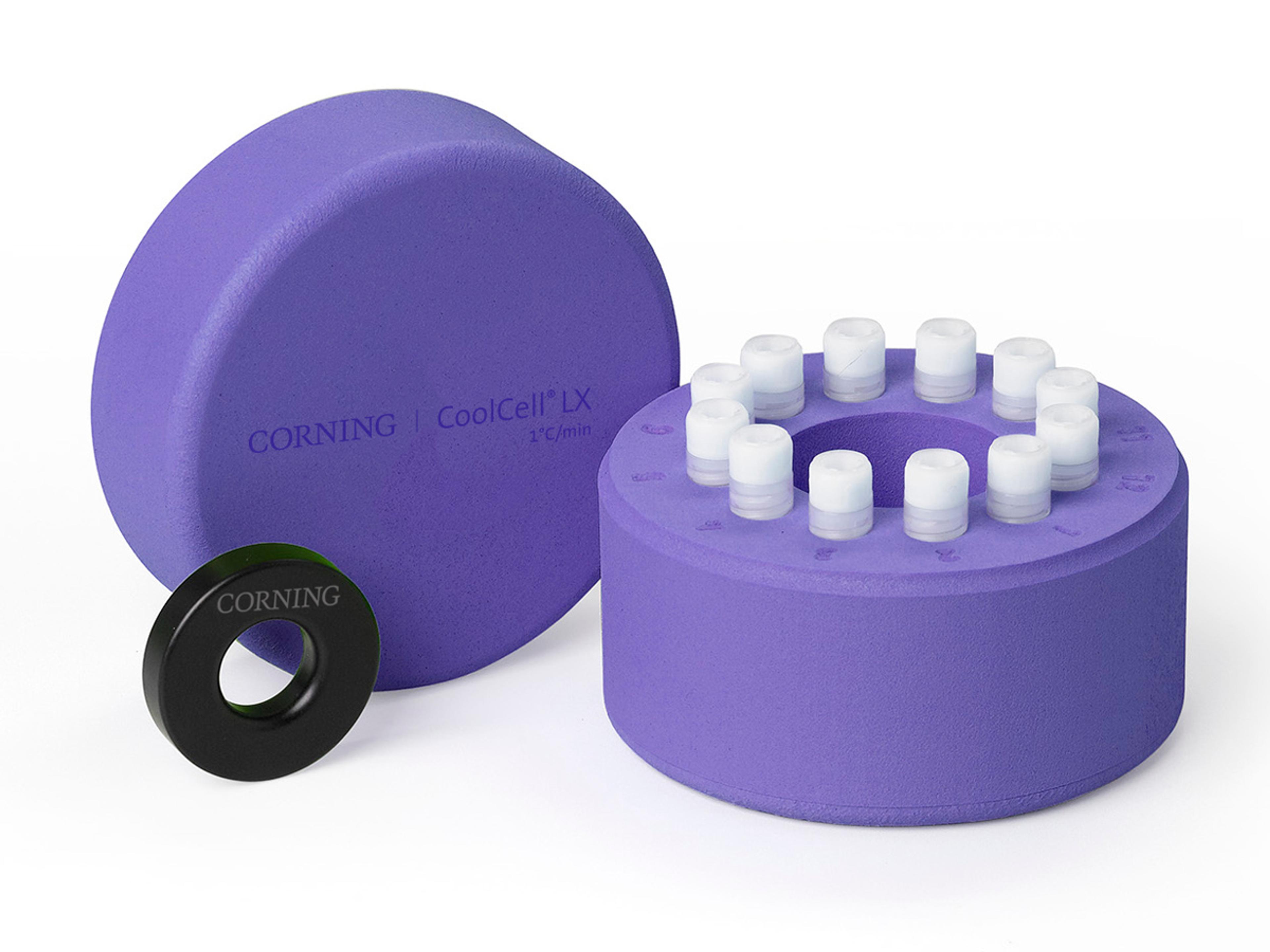 Corning® CoolCell® LX, Cell Freezing Container, for 12 x 1 mL or 2 mL Cryogenic Vials, Purple - Corning Life Sciences - General Lab