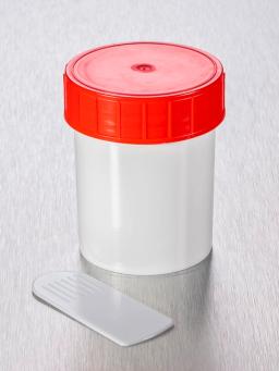 Corning® Gosselin™ Straight Container, 125 mL, White PP with White Spatula, Red Screw Cap, Assembled, 380/Case - Corning Life Sciences