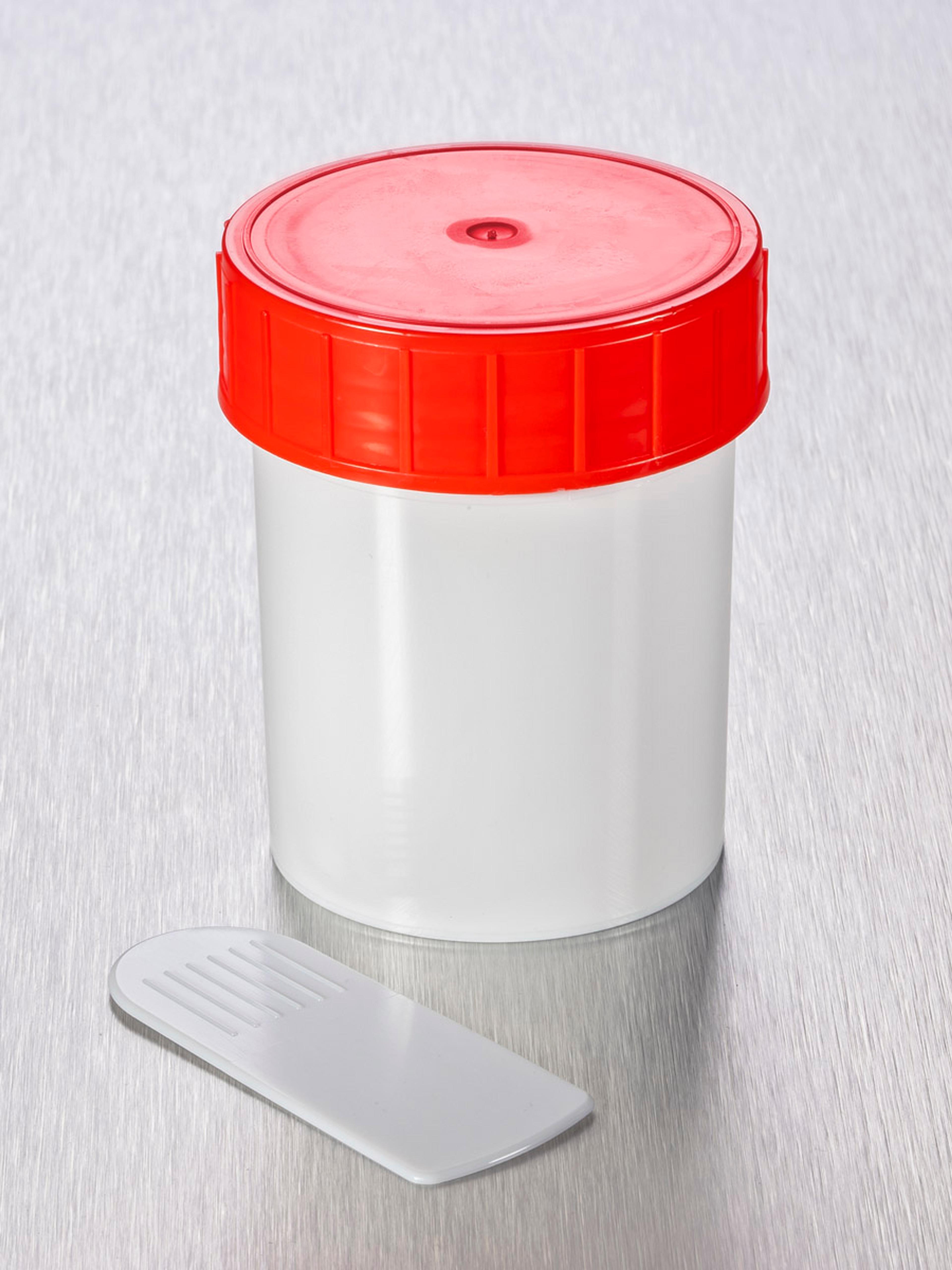Corning® Gosselin™ Straight Container, 125 mL, White PP with White Spatula, Red Screw Cap, Assembled, 380/Case - Corning Life Sciences
