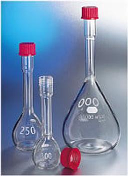 PYREX® 250 mL EZ Access™ Wide Mouth Volumetric Flask, TC, Class A, Heavy Duty, with GL32 Screw Cap - Corning Life Sciences - General Lab