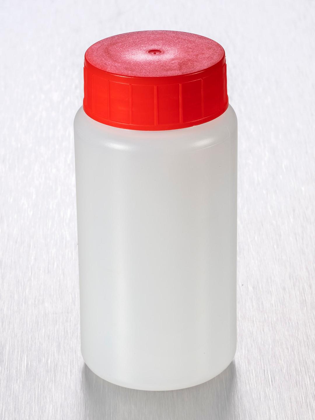Corning® Gosselin™ Round HDPE Bottle, 150 mL, 37 mm Red Cap with Wad, Assembled,  Sterile, 250/Case - Corning Life Sciences