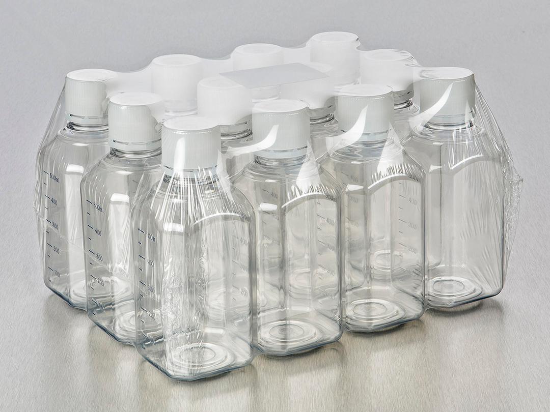 Corning® Gosselin™ Octagonal PET Bottle, 500 mL, Graduated, 31 mm Tamper-evident Cap, Sterile, Assembled, 12/Pack, 120/Case - Corning Life Sciences - General Lab