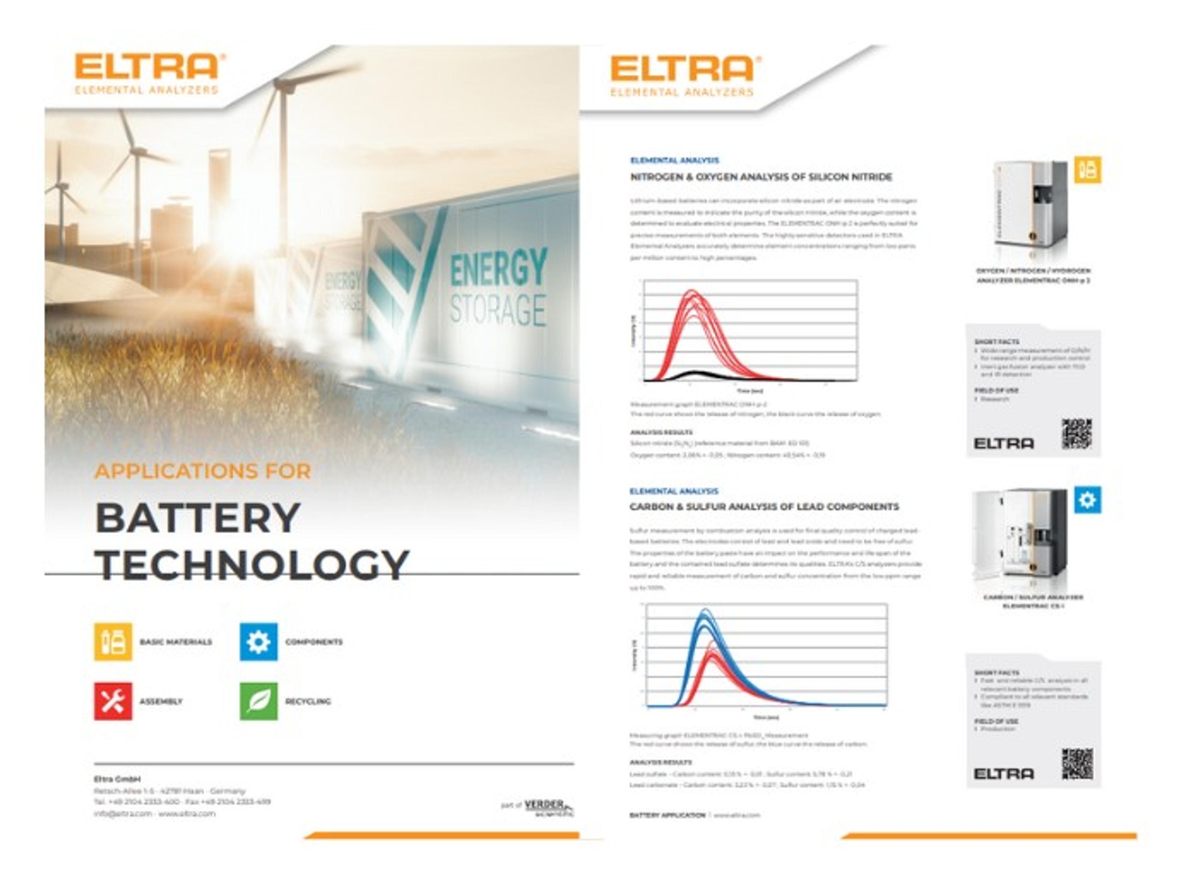 Elemental analyzers for battery testing