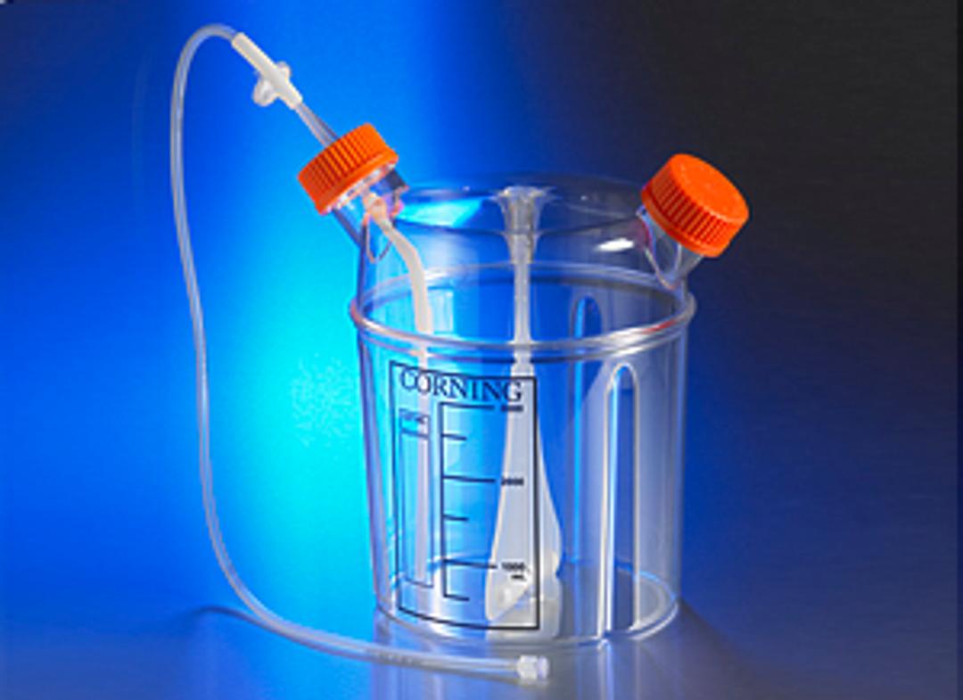 Corning® 3L Disposable Spinner Flask, Solid Cap and Aseptic Transfer Cap, Sterile - Corning Life Sciences
