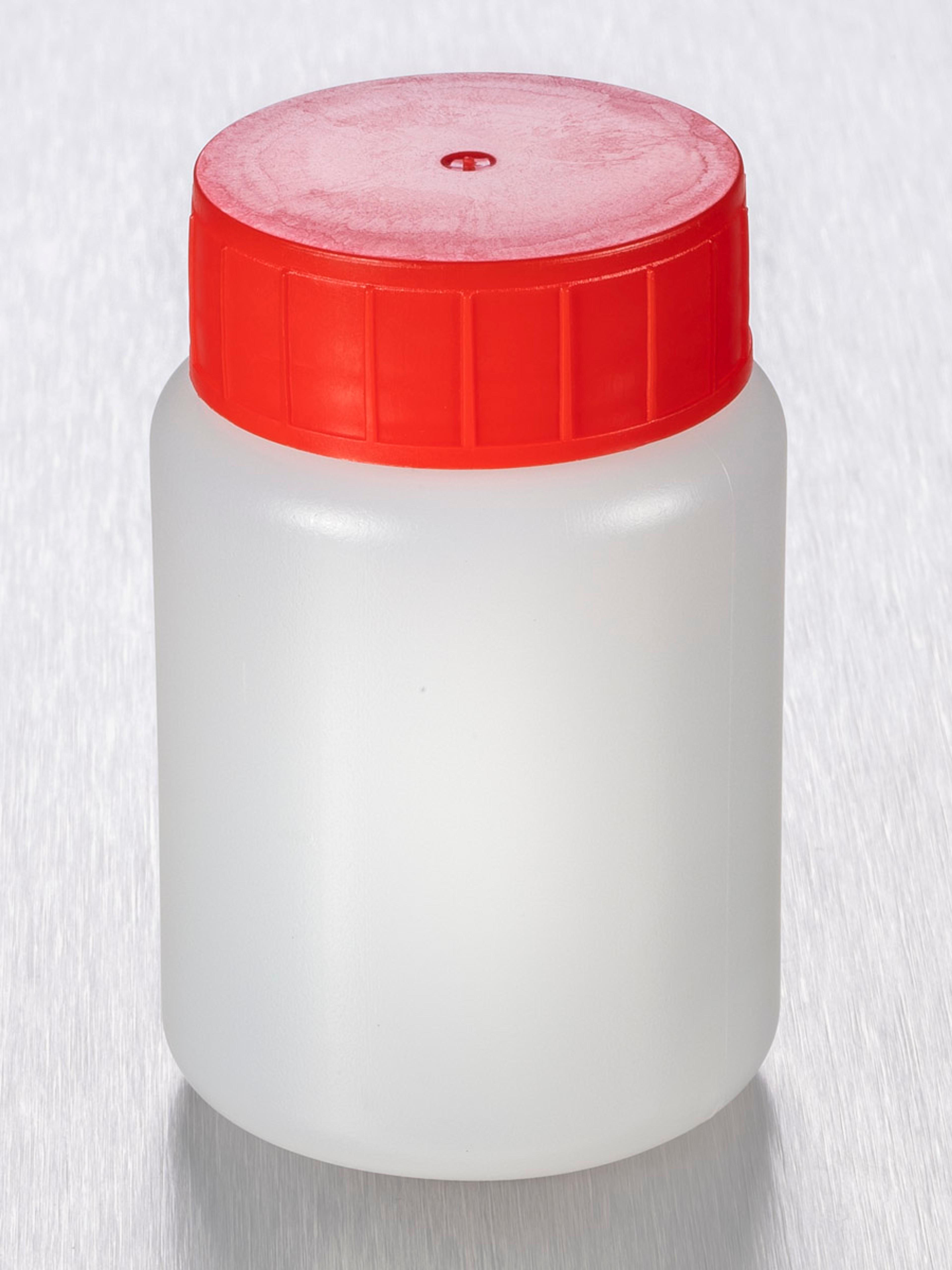 Corning® Gosselin™ Round HDPE Bottle, 100 mL, 37 mm Red Cap with Seal, Assembled, 335/Case - Corning Life Sciences