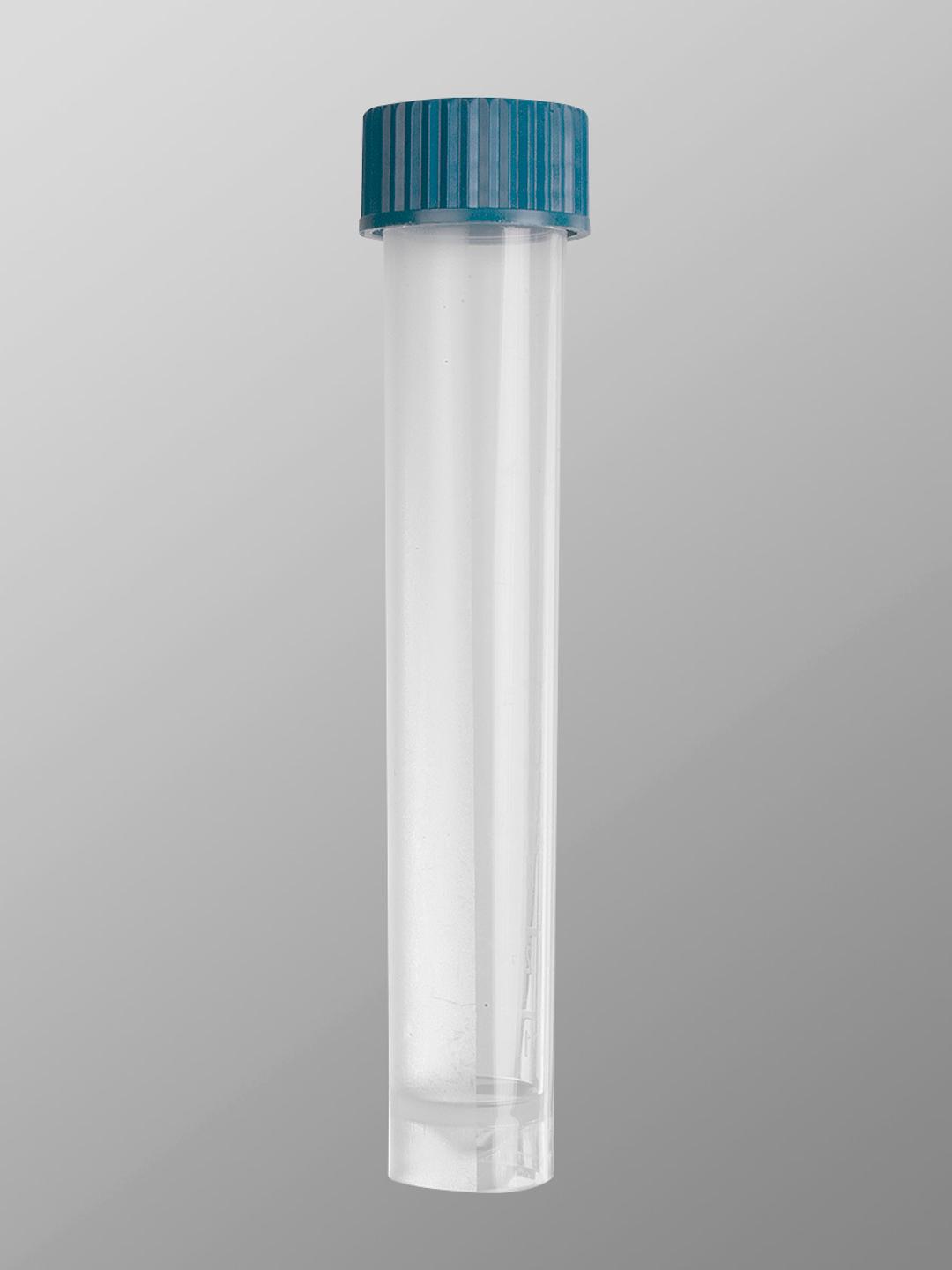 Axygen® 10 mL Self Standing Screw Cap Transport Tube with Blue Cap, Clear, Nonsterile, 1000 Tubes and Caps/Case - Corning Life Sciences - Lab Automation