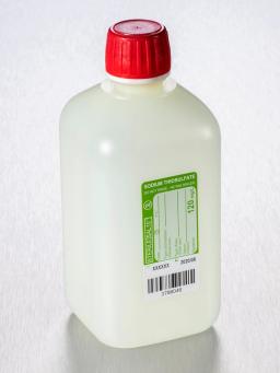 Corning® Gosselin™ Water Sampling Square HDPE Bottle, 500 mL, Graduated, 120 mg/L Sodium Thiosulfate, 22 mm Red Tamper-evident Cap with Shaped Seal, Sterile, 1/Bag, 100/Case - Corning Life Sciences