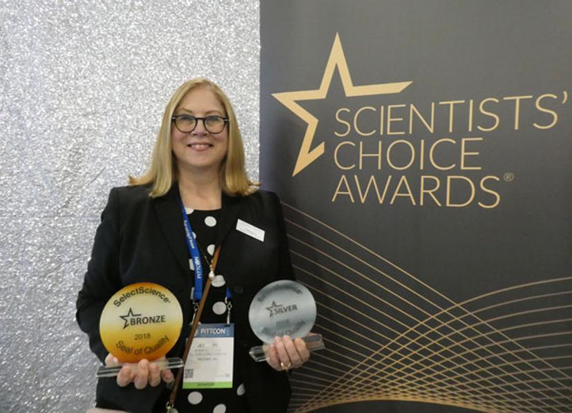 Waters representative with two SelectScience Seals of Quality