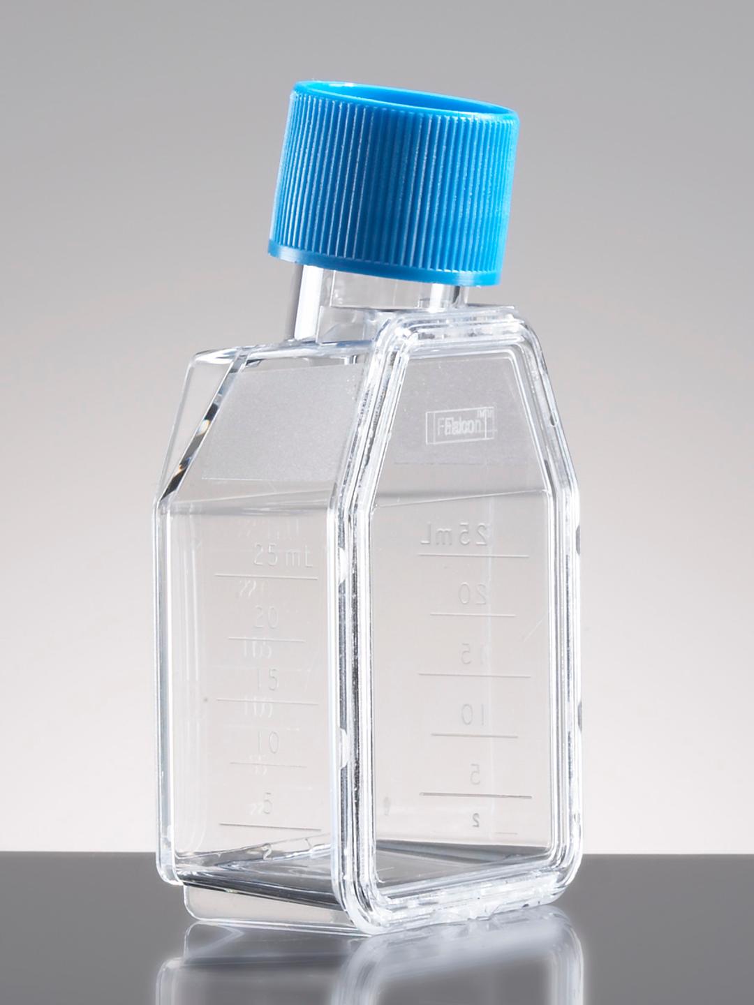 Falcon® 12.5cm² Rectangular Canted Neck Cell Culture Flask with Blue Vented Screw Cap - Corning Life Sciences - Life Sciences
