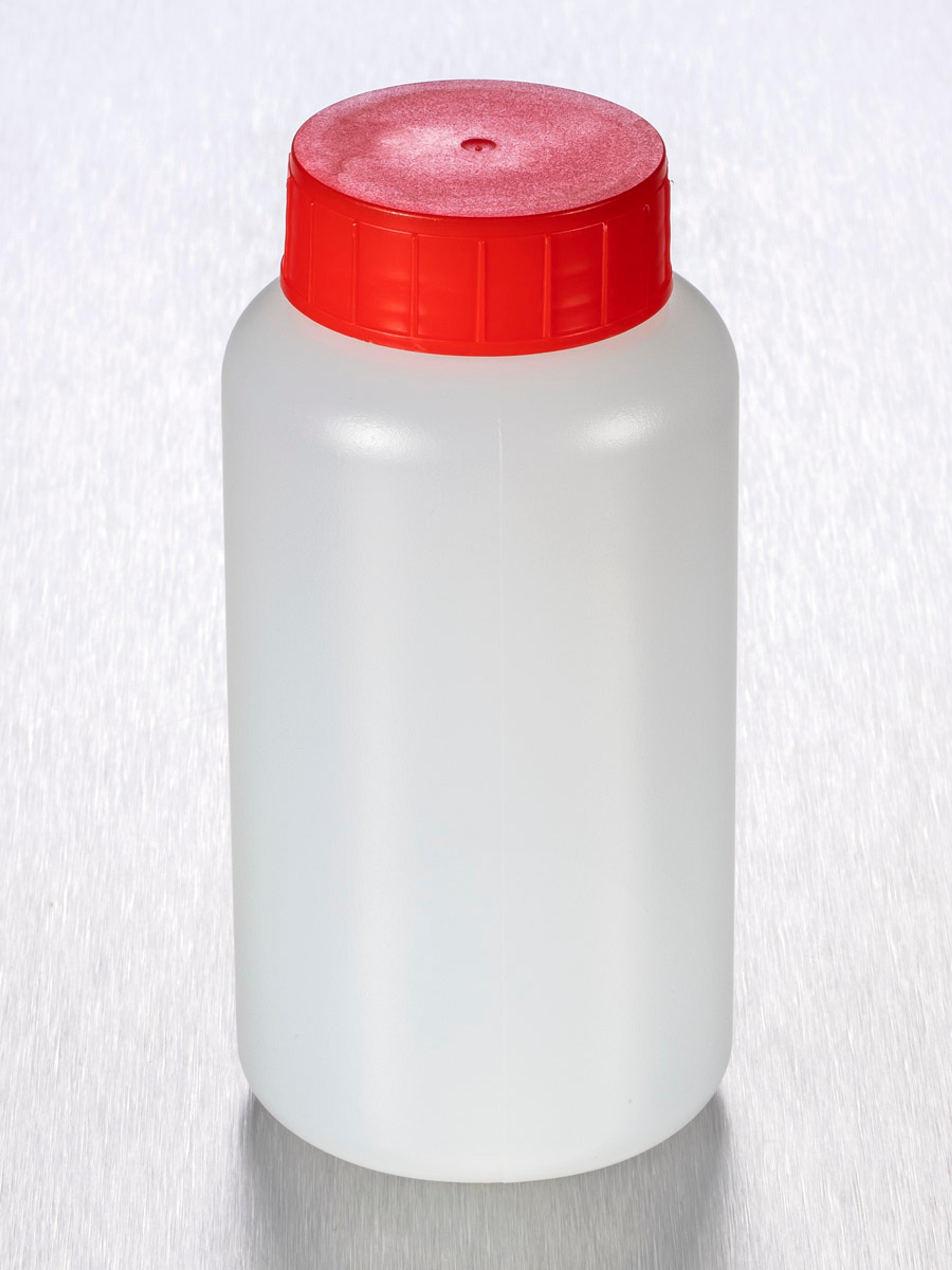 Corning® Gosselin™ Round HDPE Bottle, 250 mL, 37 mm Red Cap with Wad, Assembled, Sterile, 145/Case - Corning Life Sciences