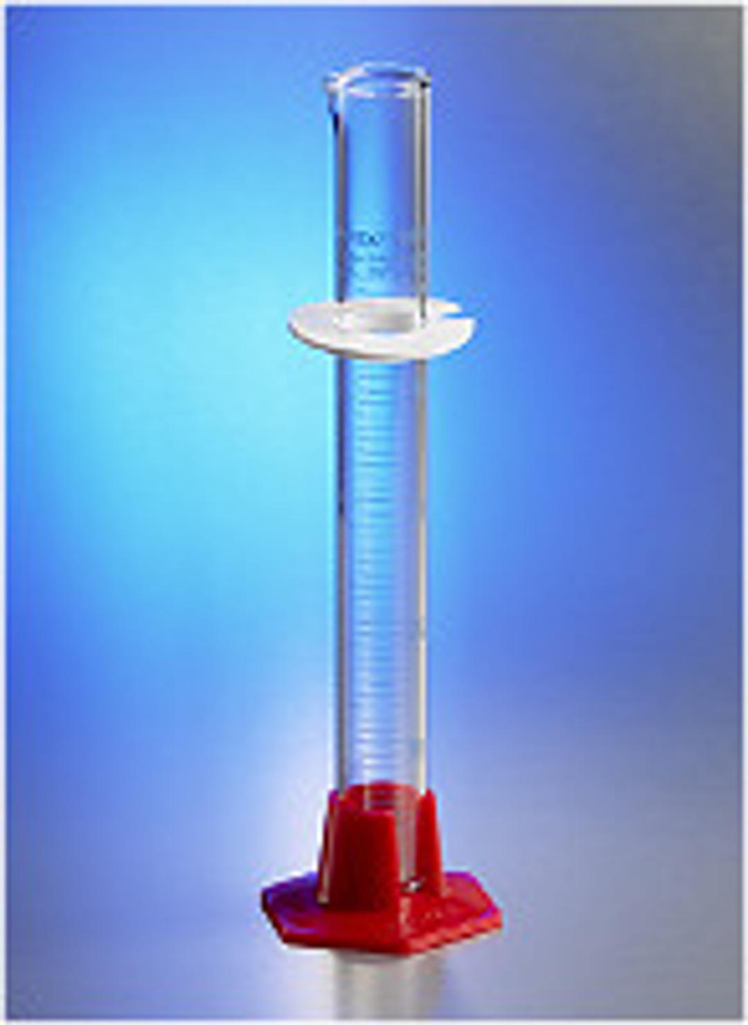 PYREX® VISTA™ 50 mL Single Metric Volumetric and Graduated Cylinders, TC, Plastic Hexagonal Base, Blue Graduations - Corning Life Sciences - General Lab