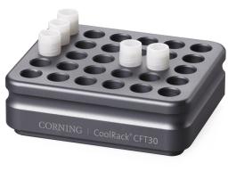 Corning® CoolRack CFT30, Holds 30 Cryogenic Vials or FACS Tubes, with "Gripping" Wells for One-hand Vial Opening/Closing" - Corning Life Sciences - General Lab