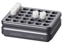 Corning® CoolRack CFT30, Holds 30 Cryogenic Vials or FACS Tubes, with "Gripping" Wells for One-hand Vial Opening/Closing" - Corning Life Sciences - General Lab