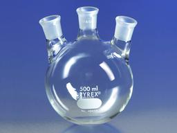 PYREX® 500 mL Three Neck Distilling Flask with 19/22 Center Vertical and Side Angled Neck Standard Taper Joints - Corning Life Sciences - General Lab