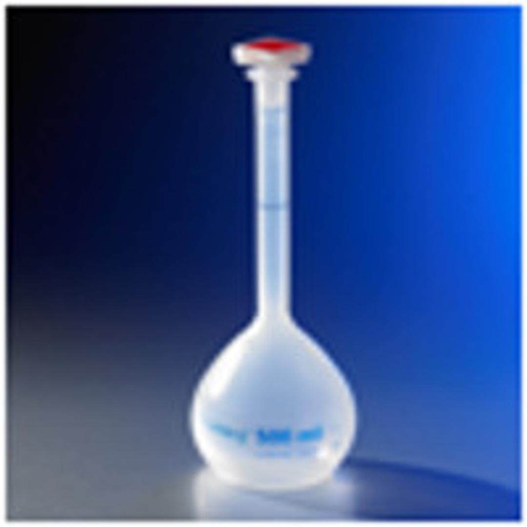 Corning® 50 mL Class B Reusable Plastic Volumetric Flask, Polypropylene with 12/21 Tapered PP Stopper - Corning Life Sciences - General Lab