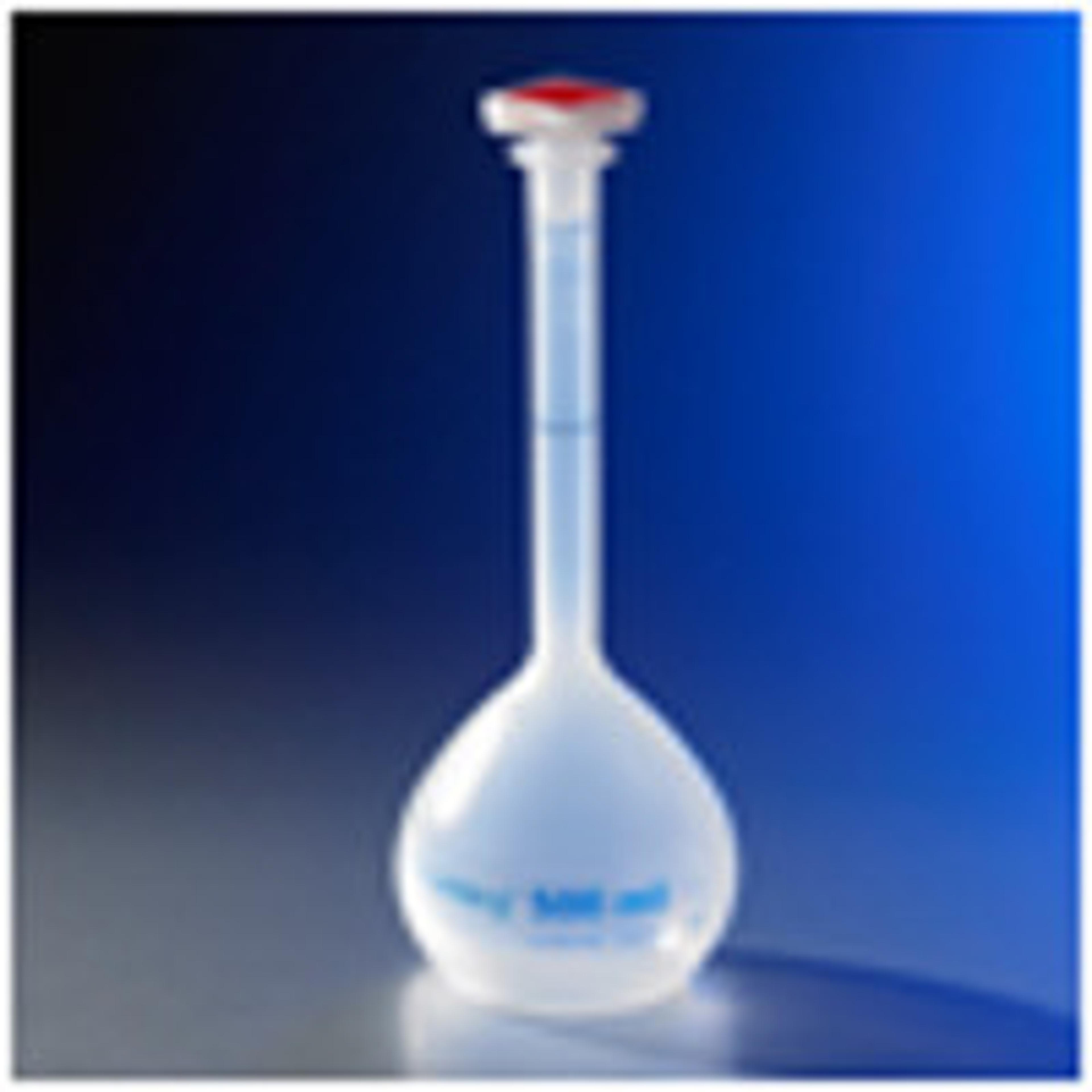 Corning® 50 mL Class B Reusable Plastic Volumetric Flask, Polypropylene with 12/21 Tapered PP Stopper - Corning Life Sciences - General Lab