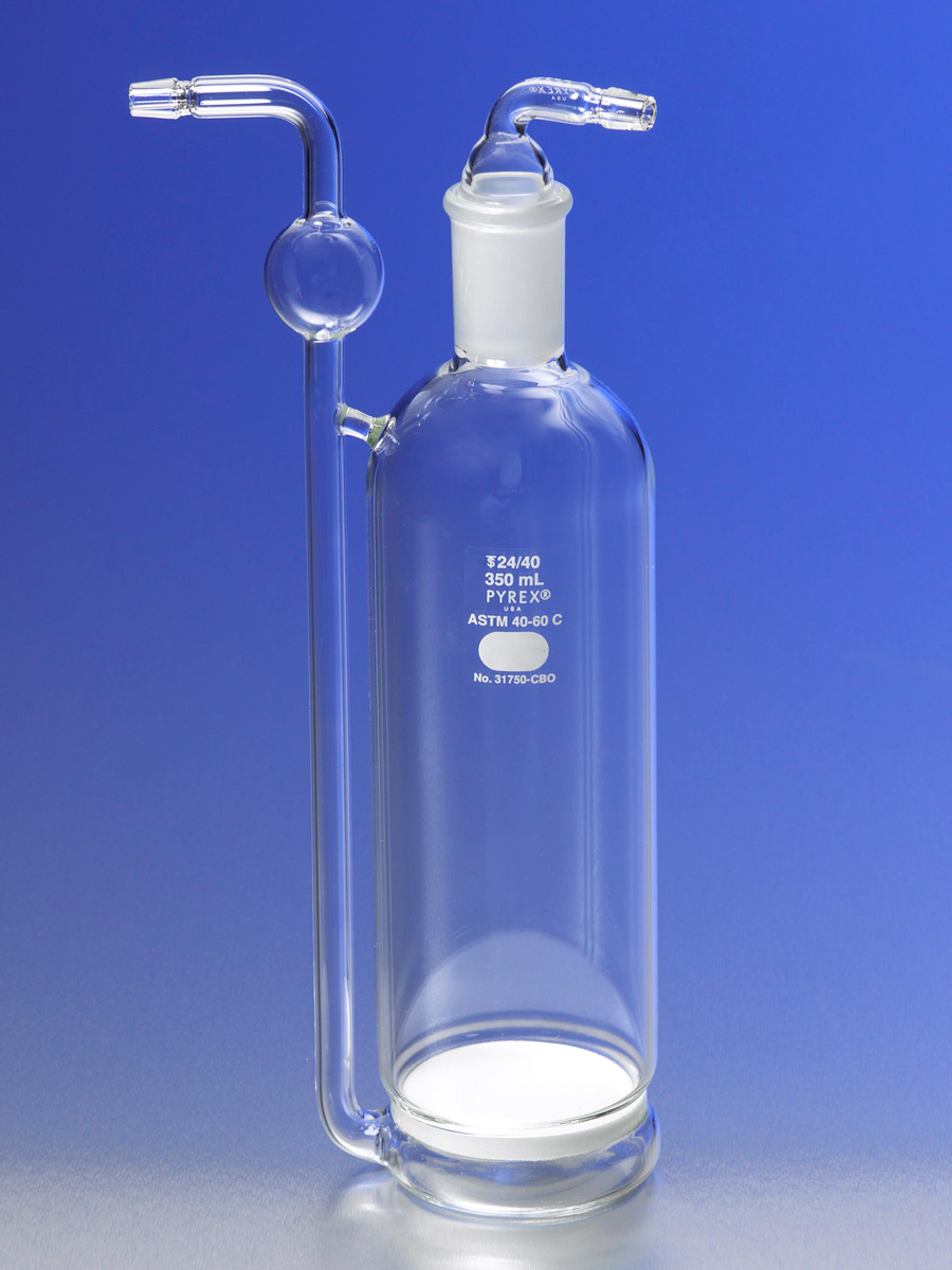 PYREX® 350 mL Gas Washing Bottle with Side Inlet and Coarse Fritted Disc - Corning Life Sciences - General Lab